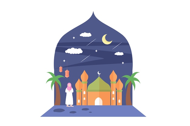 Ilustración del diseño de Ramadan Kareem Flat
