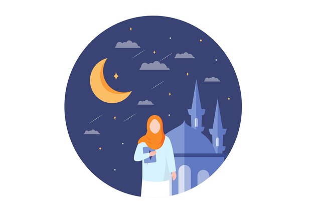 Ilustración del diseño de Ramadan Kareem Flat