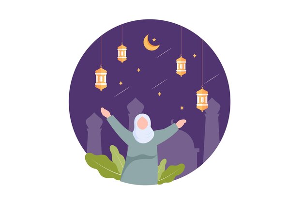 Ilustración del diseño de Ramadan Kareem Flat
