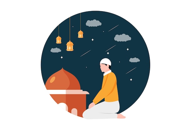 Ilustración del diseño de Ramadan Kareem Flat