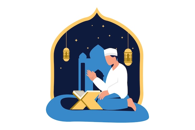 Vector ilustración del diseño de ramadan kareem flat