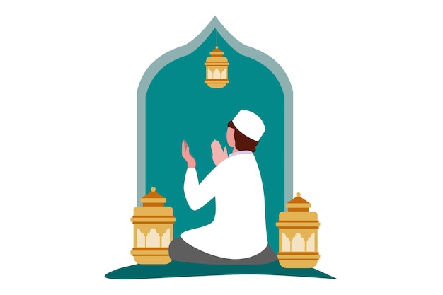 Vector ilustración del diseño de ramadan kareem flat