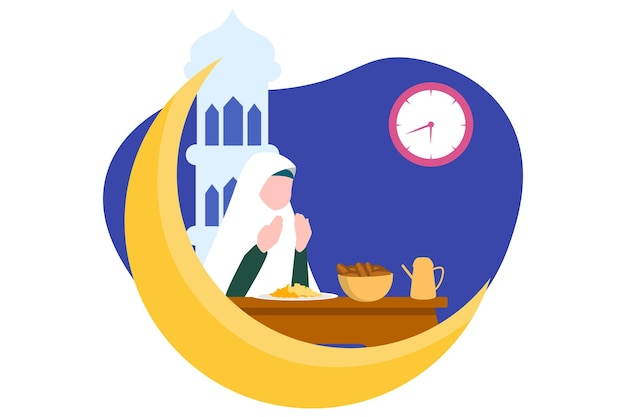 Ilustración del diseño de Ramadan Kareem Flat