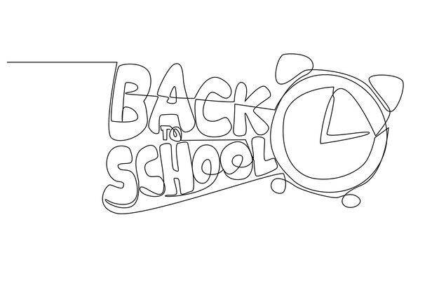 una ilustración del diseño de regreso a la escuela. Concepto de una línea de vector simple para la actividad escolar.
