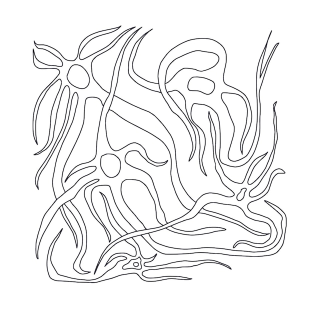 Ilustración del diseño sencillo de las células neuronales vectoriales