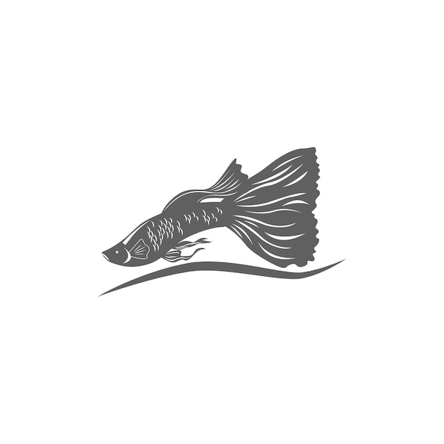 ilustración de diseño de silueta de pez