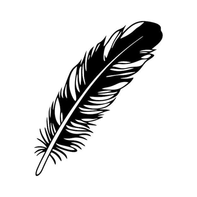 Ilustración del diseño de la silueta de la pluma negra