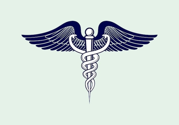 Ilustración de diseño de símbolo de caduceo médico
