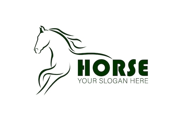 Ilustración del diseño del símbolo del logotipo de Creative Horse Elegant
