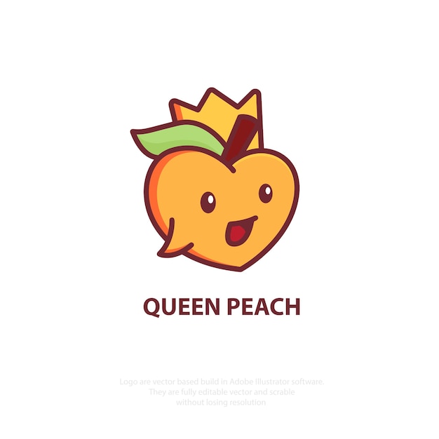 Ilustración de diseño de símbolo de logotipo lindo naranja melocotón