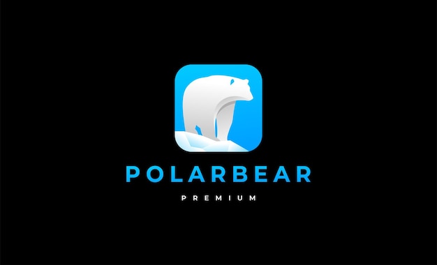 Ilustración de diseño de símbolo de logotipo de oso polar