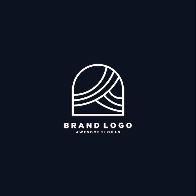 Ilustración de diseño simple minimalista de línea de logotipo