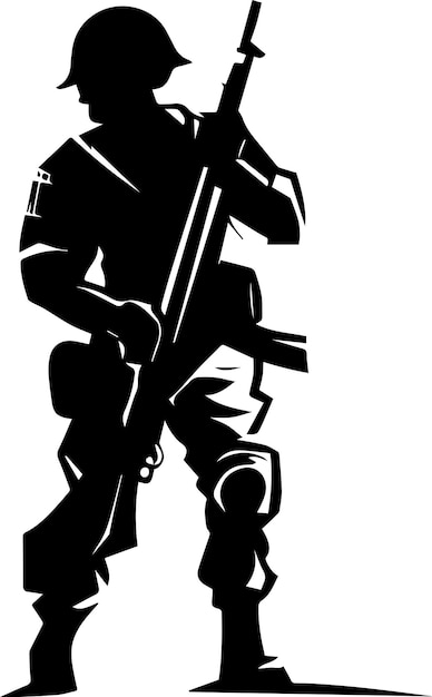 Ilustración de diseño de tatuaje de vector de soldado