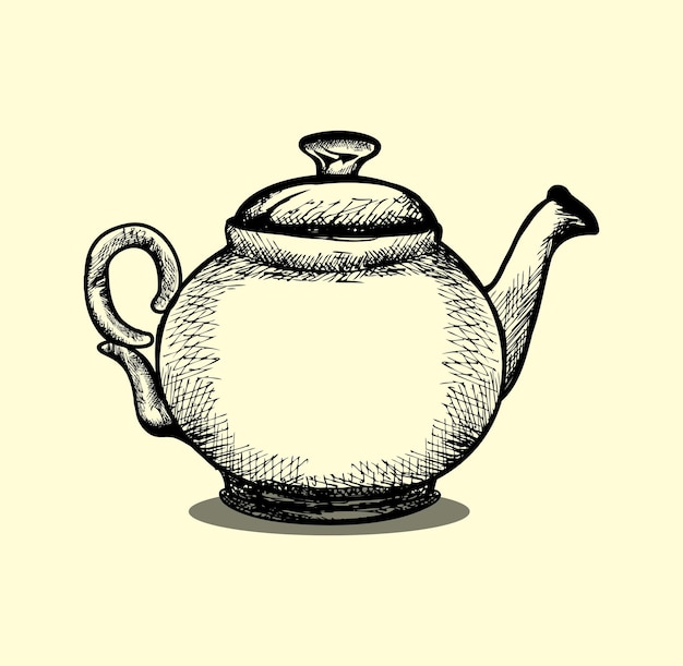 Vector ilustración de diseño de té de olla dibujada a mano