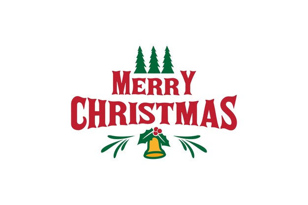 Ilustración de diseño tipográfico de Feliz Navidad