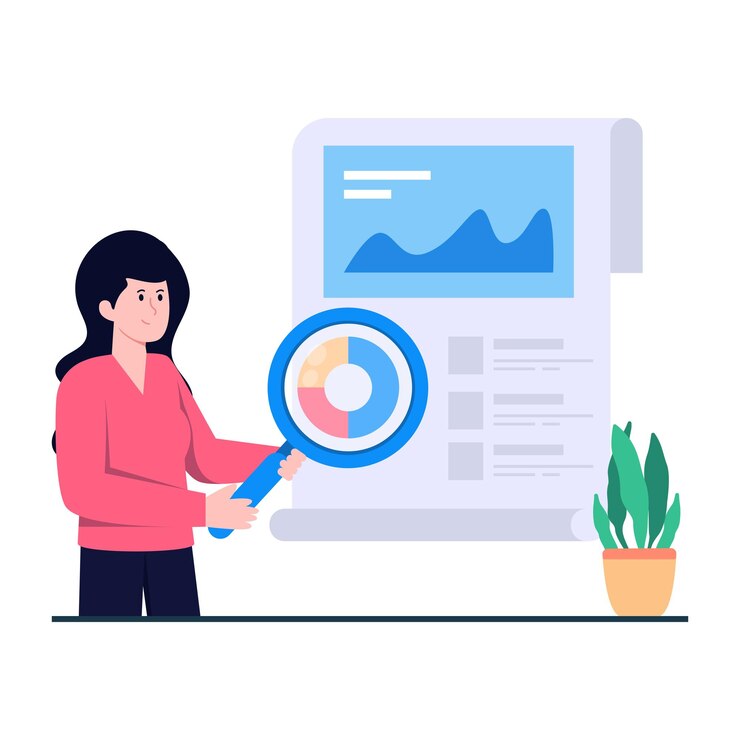 Vector ilustración de diseño único de análisis de informes de datos