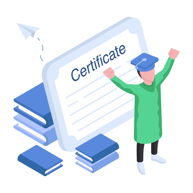 Una ilustración de diseño único del certificado.