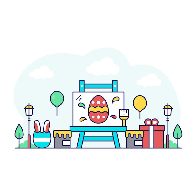 Una ilustración de diseño único de la presentación de Pascua.