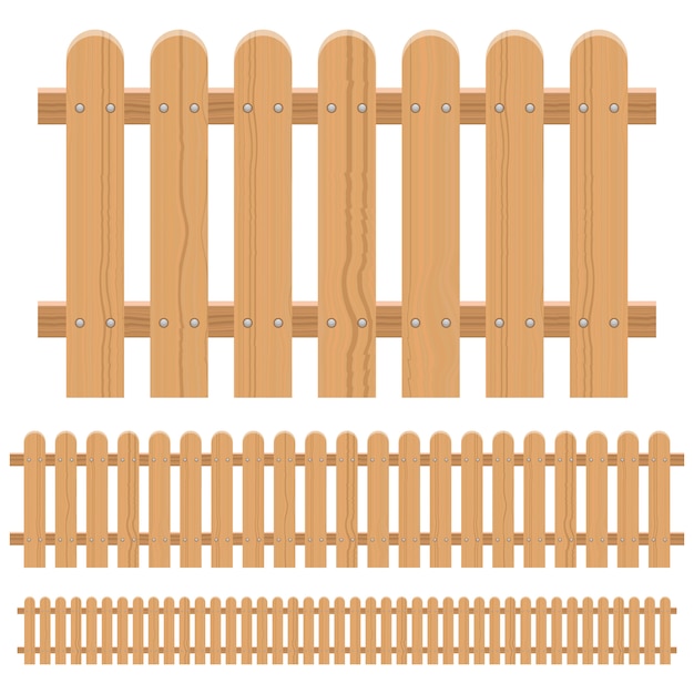 Vector ilustración de diseño de valla de madera aislada sobre fondo blanco