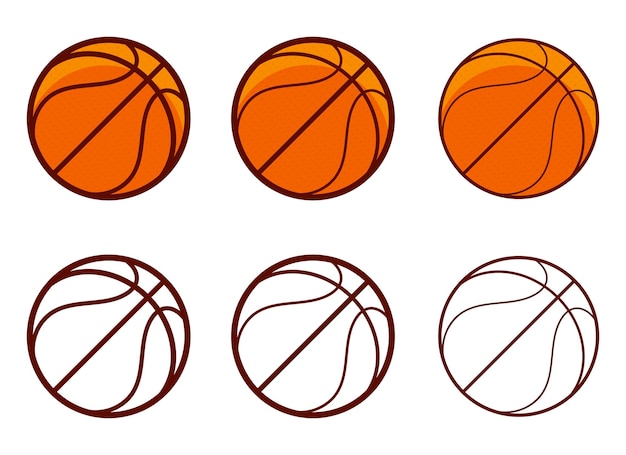 Ilustración de diseño de vector de baloncesto aislado sobre fondo blanco