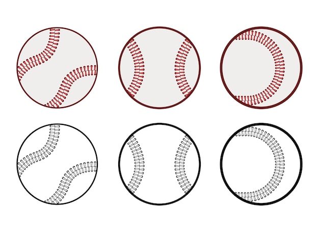 Ilustración de diseño de vector de béisbol aislado sobre fondo blanco