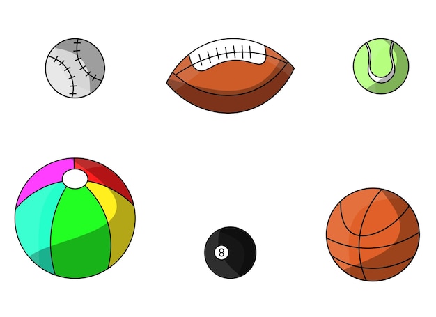 Ilustración de diseño de vector de bola aislado sobre fondo blanco
