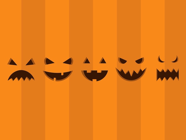 Vector ilustración de diseño de vector de cara de halloween malvada aislada sobre fondo blanco