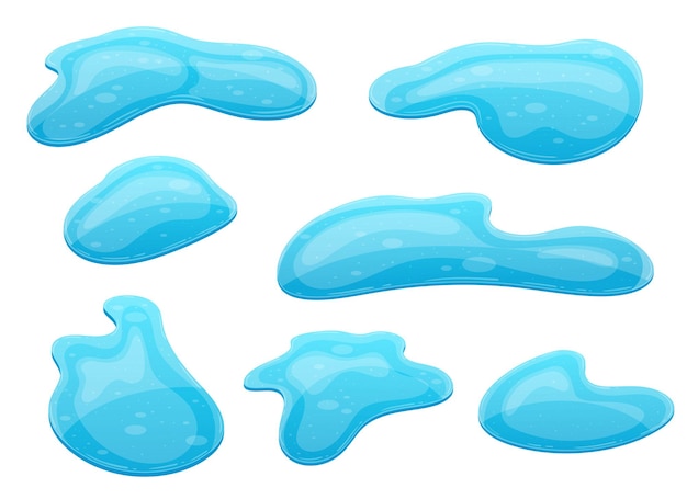 Ilustración de diseño de vector de charco de agua líquida aislado sobre fondo blanco