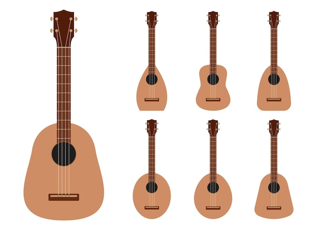 Ilustración de diseño de vector de guitarra aislado sobre fondo blanco
