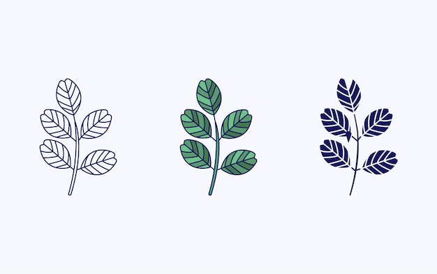 Ilustración de diseño de vector de icono de hoja