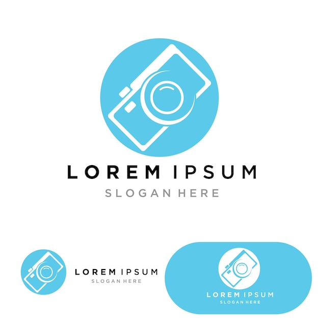 Ilustración de diseño de vector de icono de lente de cámara