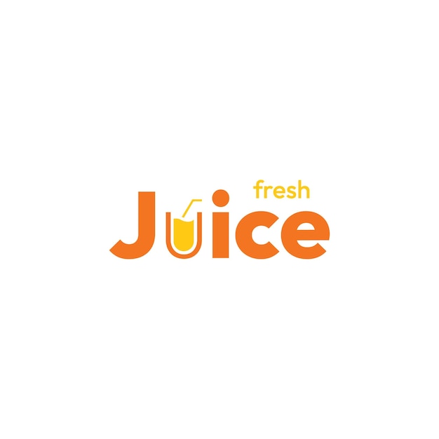 Ilustración de diseño de vector de logotipo de letra de tipografía de jugo de naranja