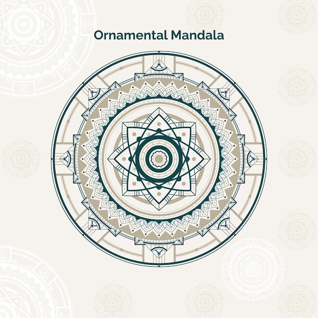 Ilustración de diseño de vector de mandala ornamental de lujo