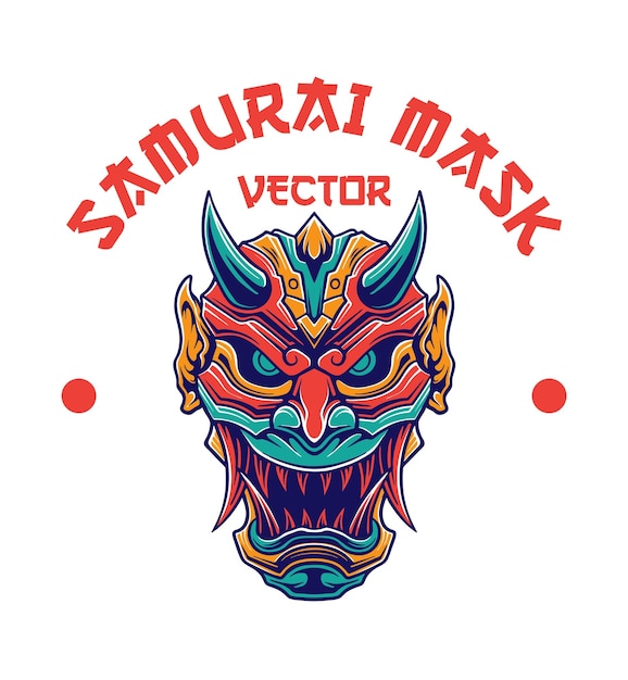 Ilustración de diseño de vector de máscara japonesa