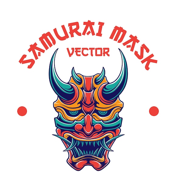 Ilustración de diseño de vector de máscara japonesa