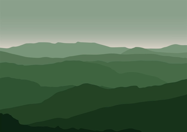ilustración de diseño de vector de paisaje de montañas