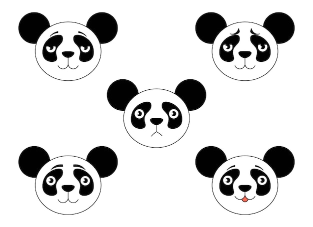 ilustración de diseño de vector de panda aislado sobre fondo blanco