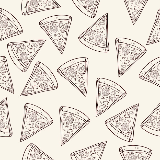 Ilustración de diseño de vector de patrón de pizza