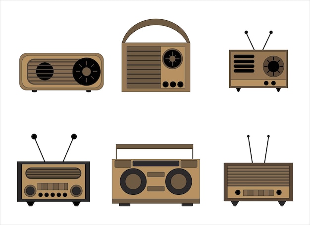 ilustración de diseño de vector de radio aislado sobre fondo blanco