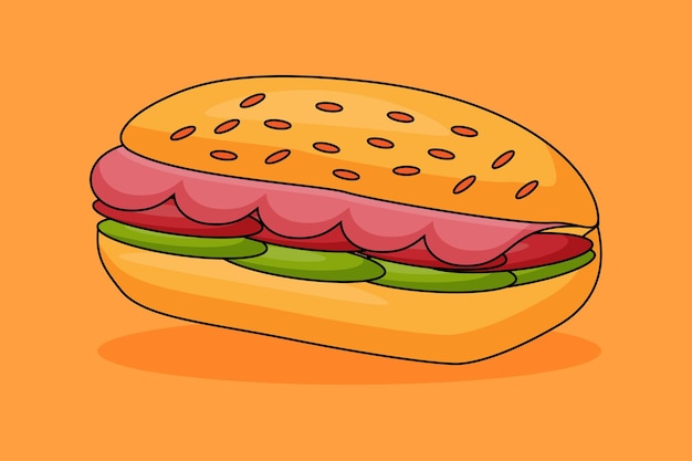 ilustración de un diseño de vector de sándwich horneado