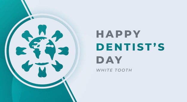 Ilustración de diseño de vectores de celebración del día del dentista feliz para publicidad de carteles de fondo