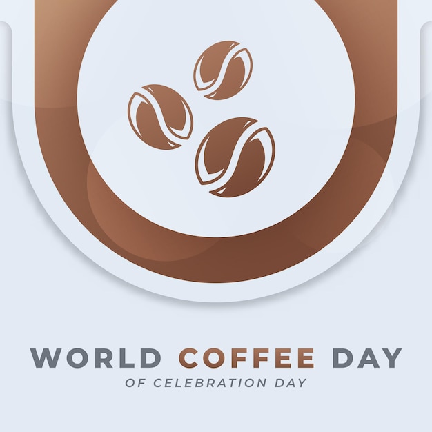 Ilustración de diseño de vectores de celebración del Día Internacional del Café para anuncios de carteles de fondo