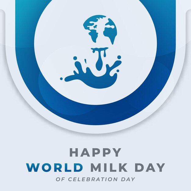 Ilustración de diseño de vectores de celebración del Día Mundial de la Leche para publicidad de carteles de fondo