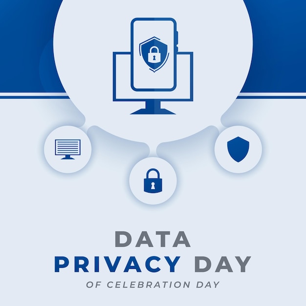 Ilustración de diseño de vectores de celebración del día de privacidad de datos para publicidad de carteles de fondo