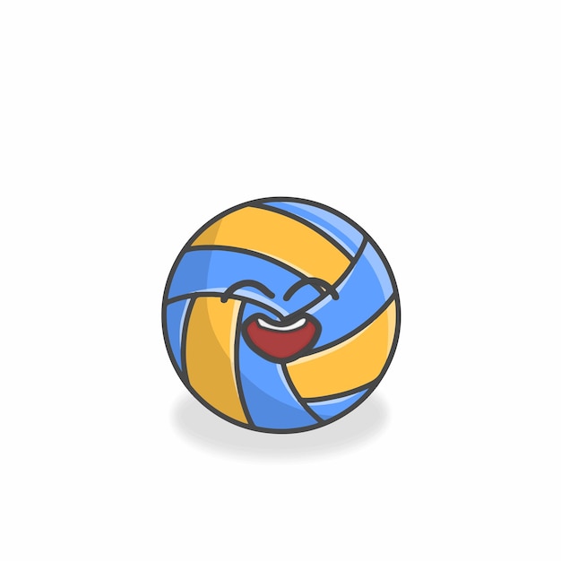 Vector ilustración de diseño de vectores de dibujos animados planos de personaje lindo de volley ball