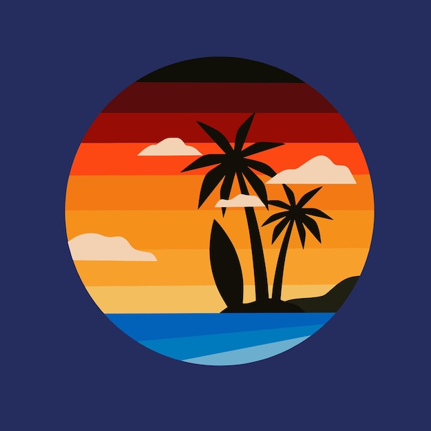 Ilustración de diseño de vectores de playa