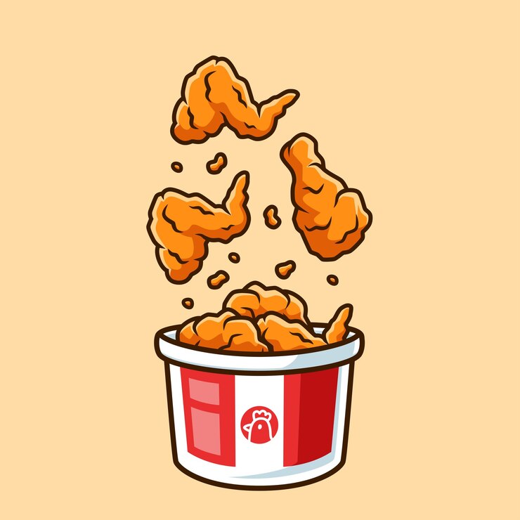 Vector ilustración de diseño vectorial de alas de pollo de cuenco