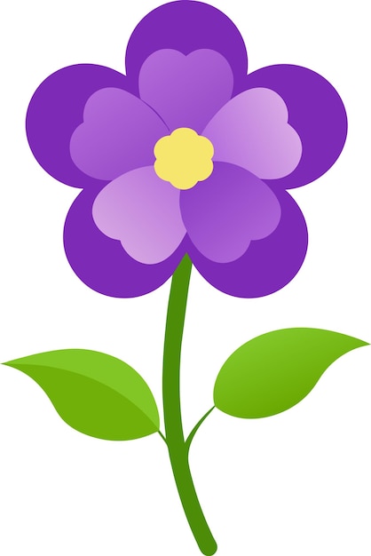 Ilustración Diseño vectorial de arte plano de planta púrpura violeta