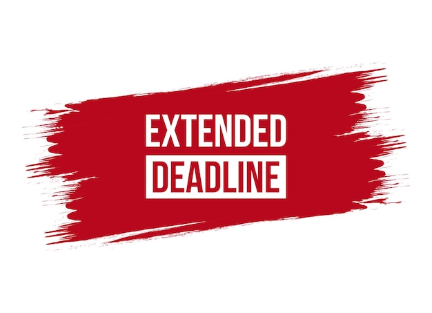 Ilustración de diseño vectorial de banner de fecha límite extendida en estilo pincel
