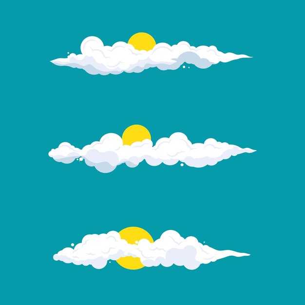 Ilustración de diseño vectorial de dibujos animados en la nube